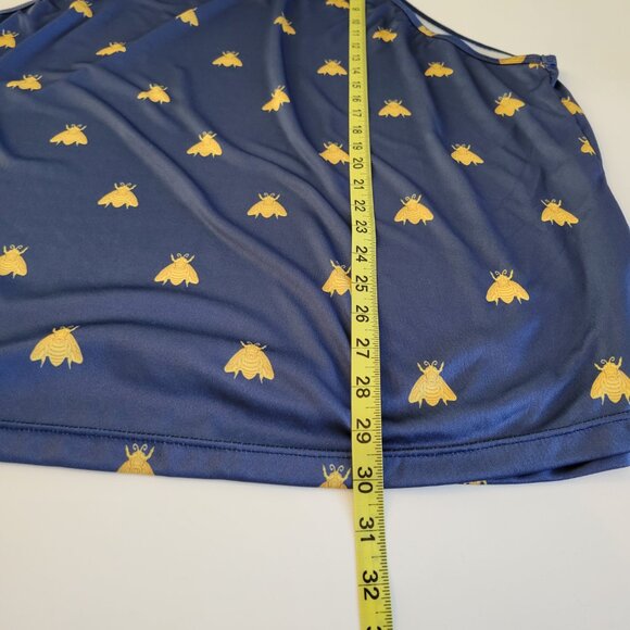 Tulio Mens Tank Top and Shorts Matching Set Navy Blue and Gold Bee AOP 3XL 2XL - Picture 11 of 11